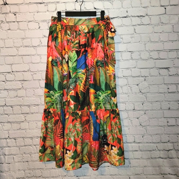 NWOT Rachel Zoe Size S Tropical Print Maxi Skirt - Picture 1 of 6